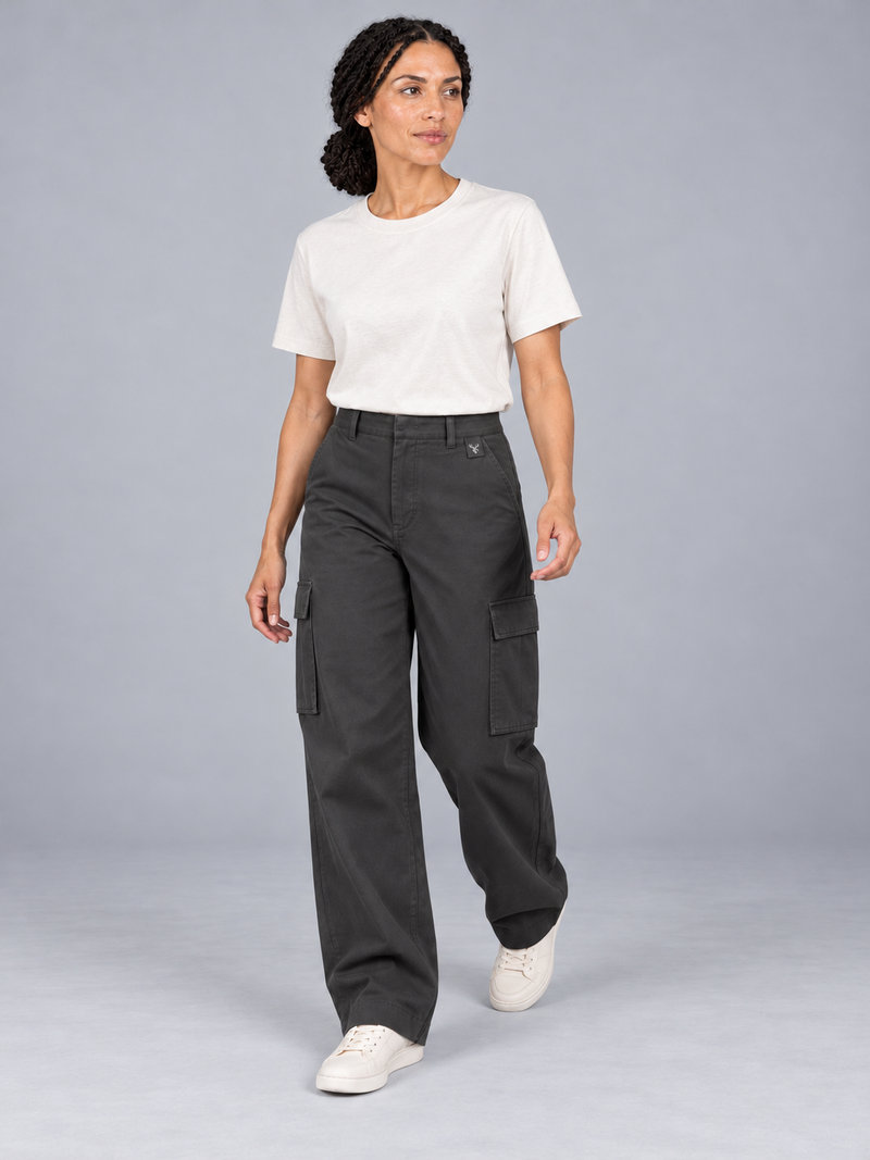 CITY SIGNAL Women's Transit Wide Cargo Trousers — Charcoal, View 3