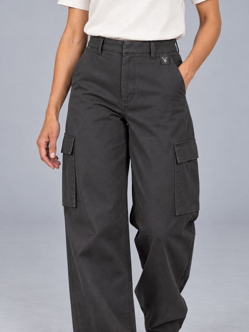 CITY SIGNAL Women's Transit Wide Cargo Trousers — Charcoal, View 5
