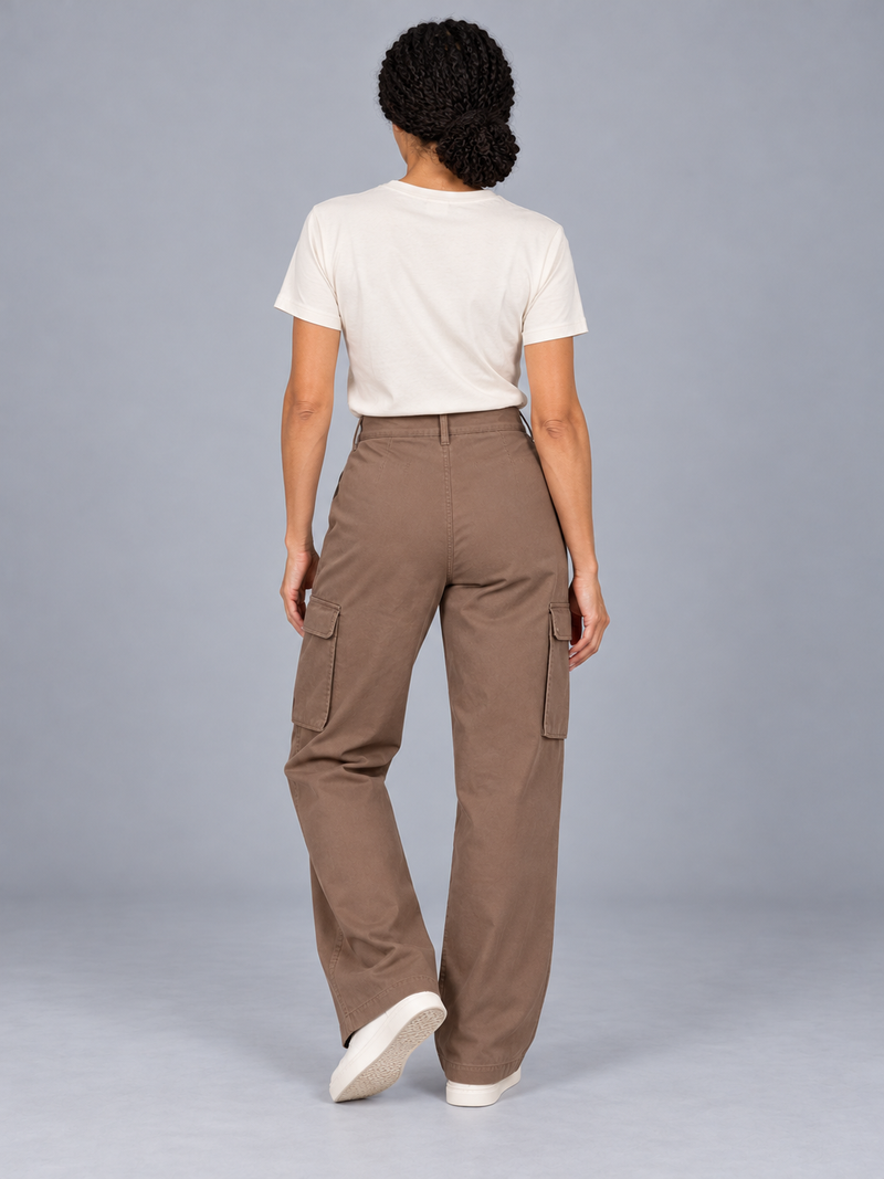 CITY SIGNAL Women's Transit Wide Cargo Trousers — Clay, View 2