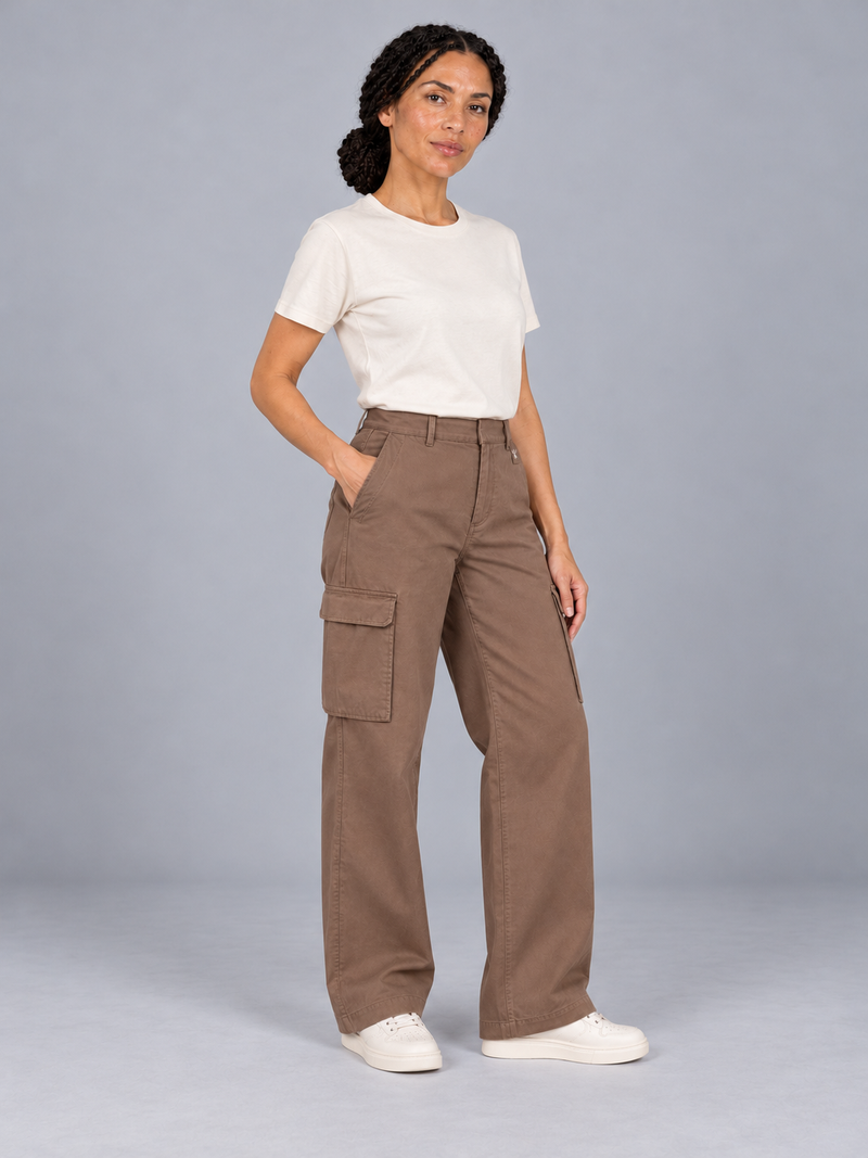 CITY SIGNAL Women's Transit Wide Cargo Trousers — Clay, View 3