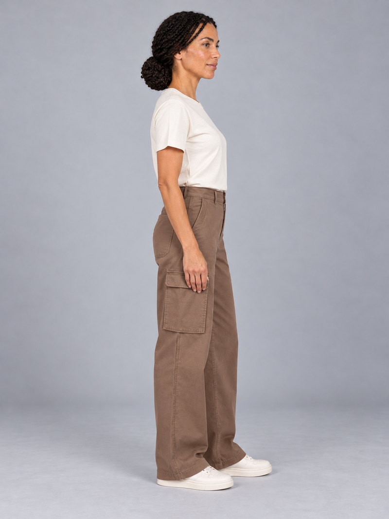 CITY SIGNAL Women's Transit Wide Cargo Trousers — Clay, View 4