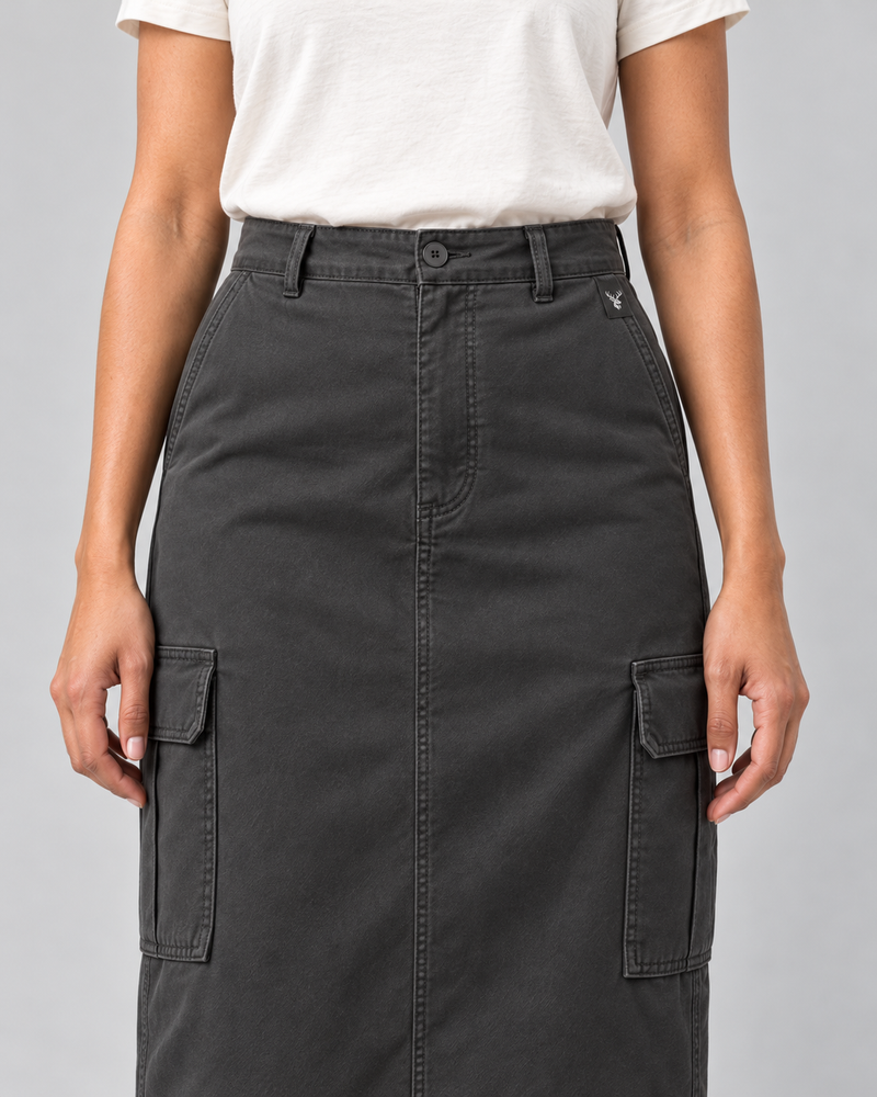 CITY SIGNAL Women's Transit Utility Midi Skirt — Charcoal, View 5