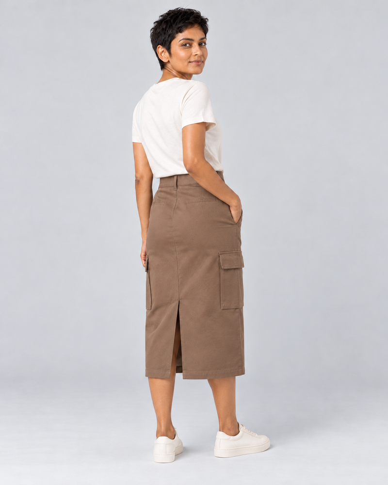 CITY SIGNAL Women's Transit Utility Midi Skirt — Clay, View 2