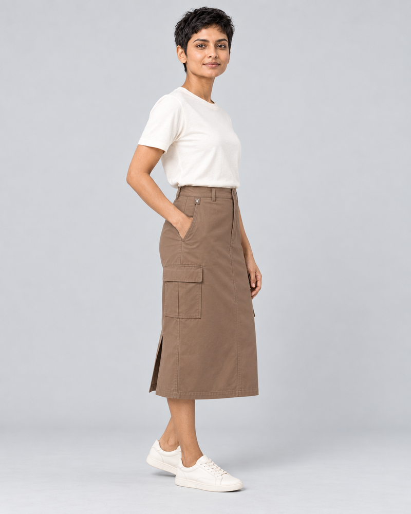 CITY SIGNAL Women's Transit Utility Midi Skirt — Clay, View 4