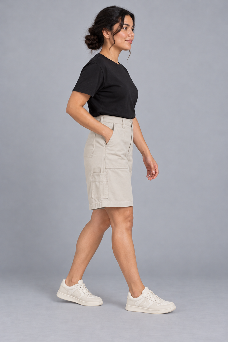 CITY SIGNAL Women's Workshop Long Short — Bone, View 4