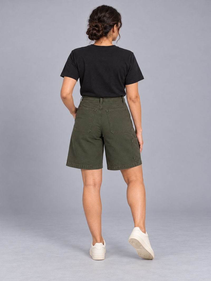 CITY SIGNAL Women's Workshop Long Short — Dark Olive, View 2