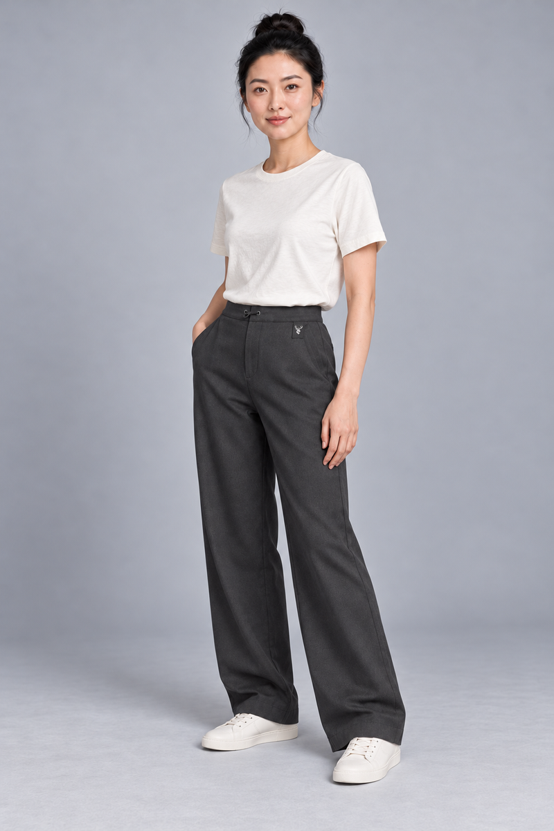 CITY SIGNAL Women's Axis Drawcord Trouser — Charcoal, View 3
