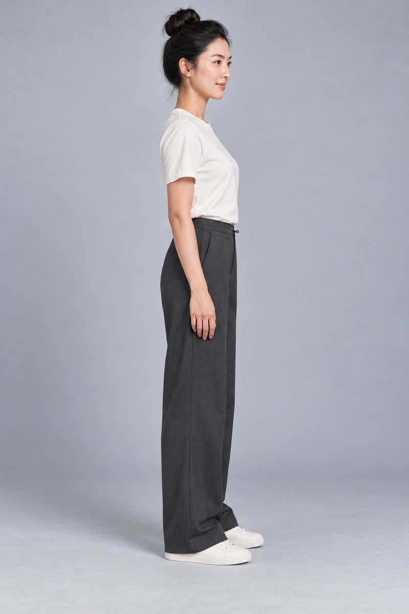 CITY SIGNAL Women's Axis Drawcord Trouser — Charcoal, View 4