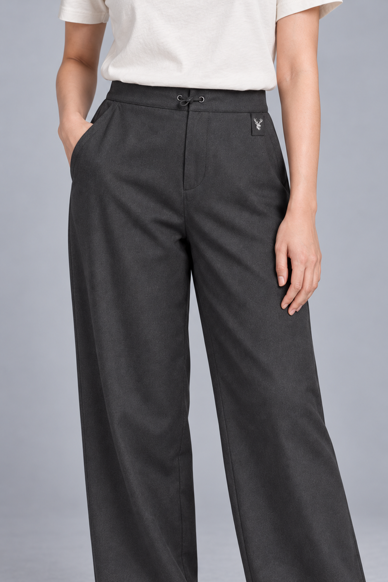 CITY SIGNAL Women's Axis Drawcord Trouser — Charcoal, View 5