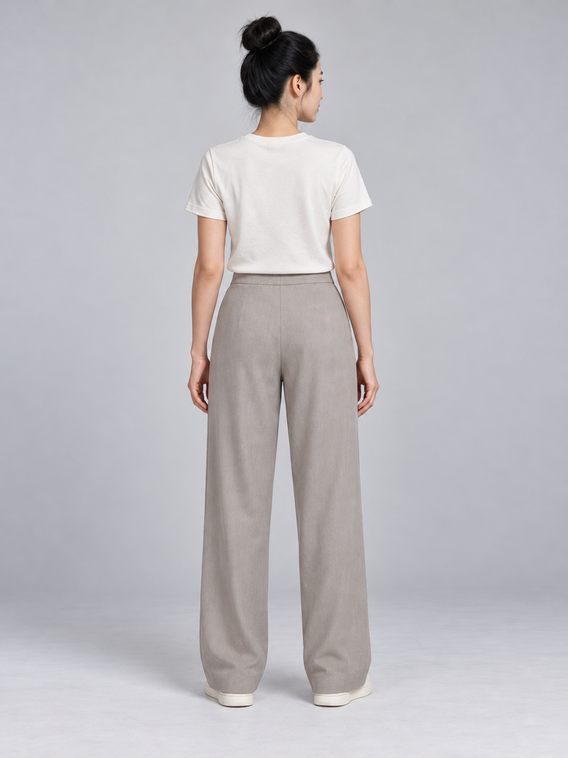 CITY SIGNAL Women's Axis Drawcord Trouser — Warm Grey, View 2