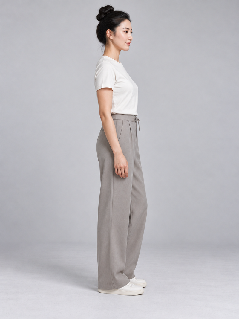 CITY SIGNAL Women's Axis Drawcord Trouser — Warm Grey, View 4