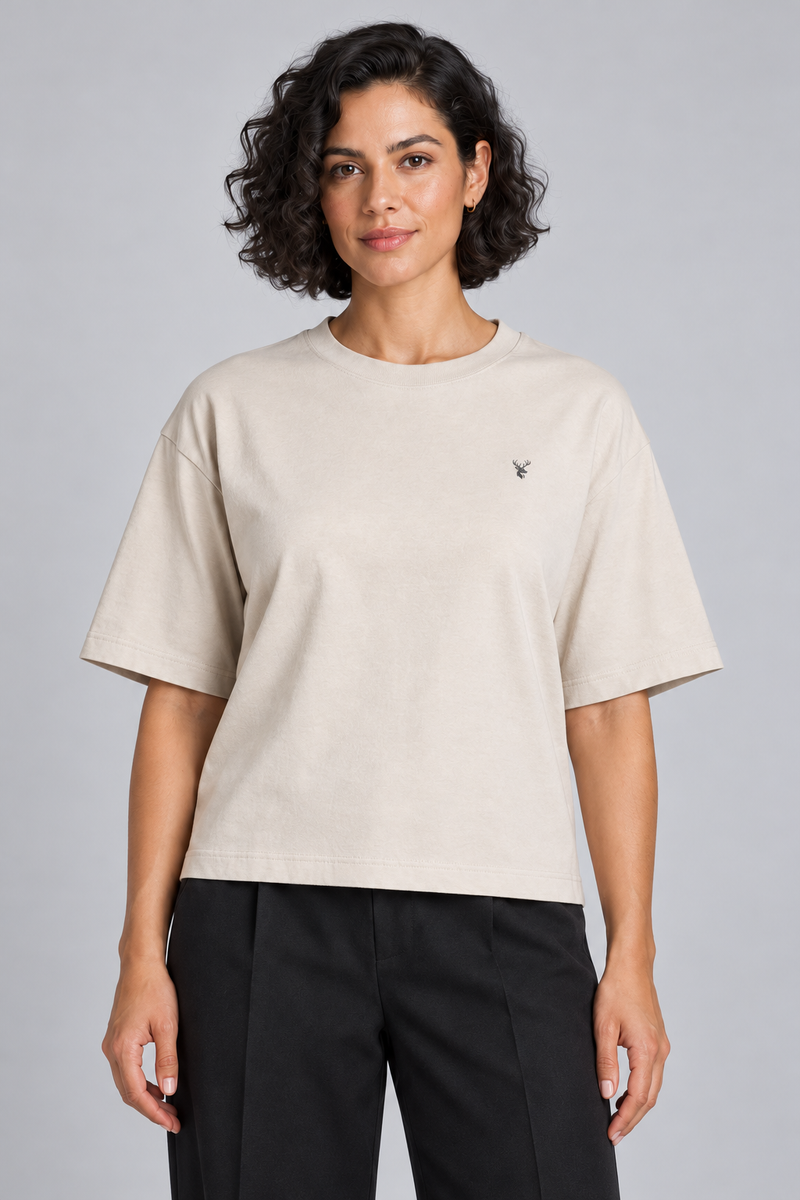 CITY SIGNAL Women's Block One Short Tee — Bone, View 5