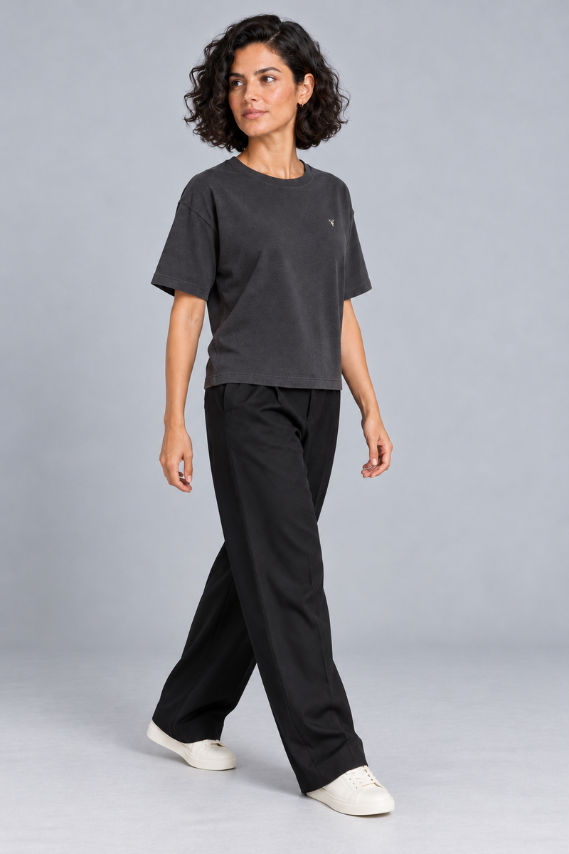 CITY SIGNAL Women's Block One Short Tee — Charcoal, View 3