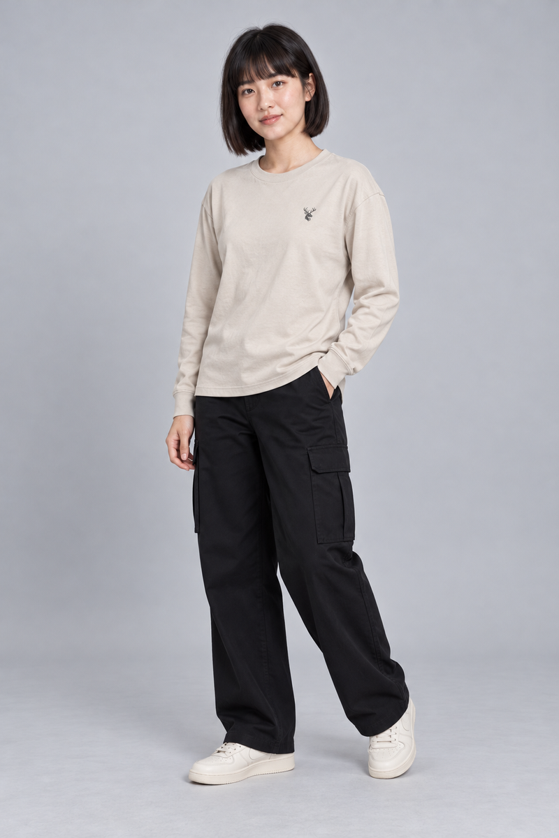 CITY SIGNAL Women's Crossline Long Tee — Bone, View 3