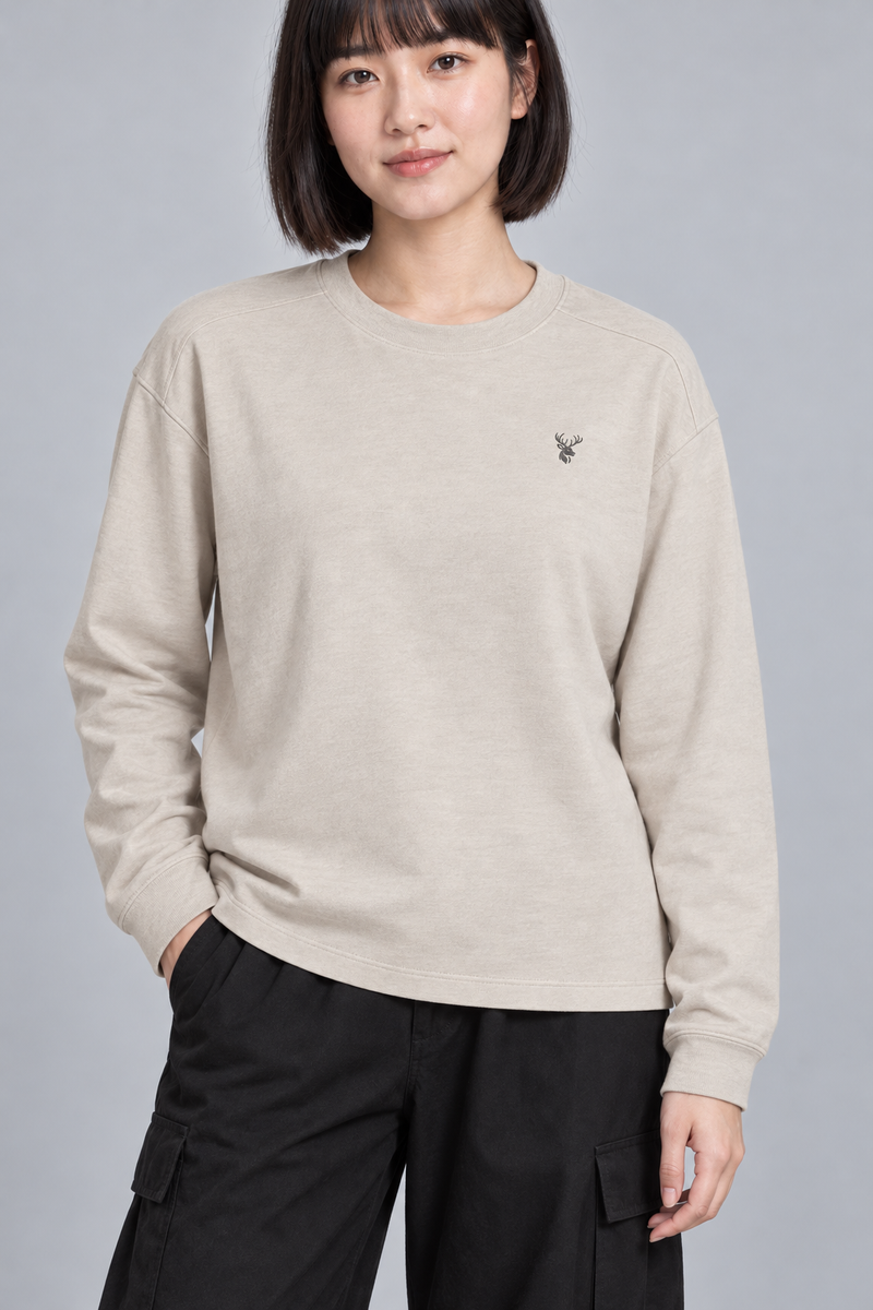 CITY SIGNAL Women's Crossline Long Tee — Bone, View 5