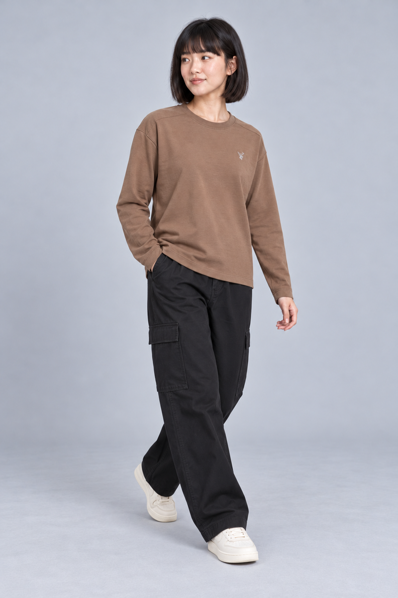 CITY SIGNAL Women's Crossline Long Tee — Clay, View 3