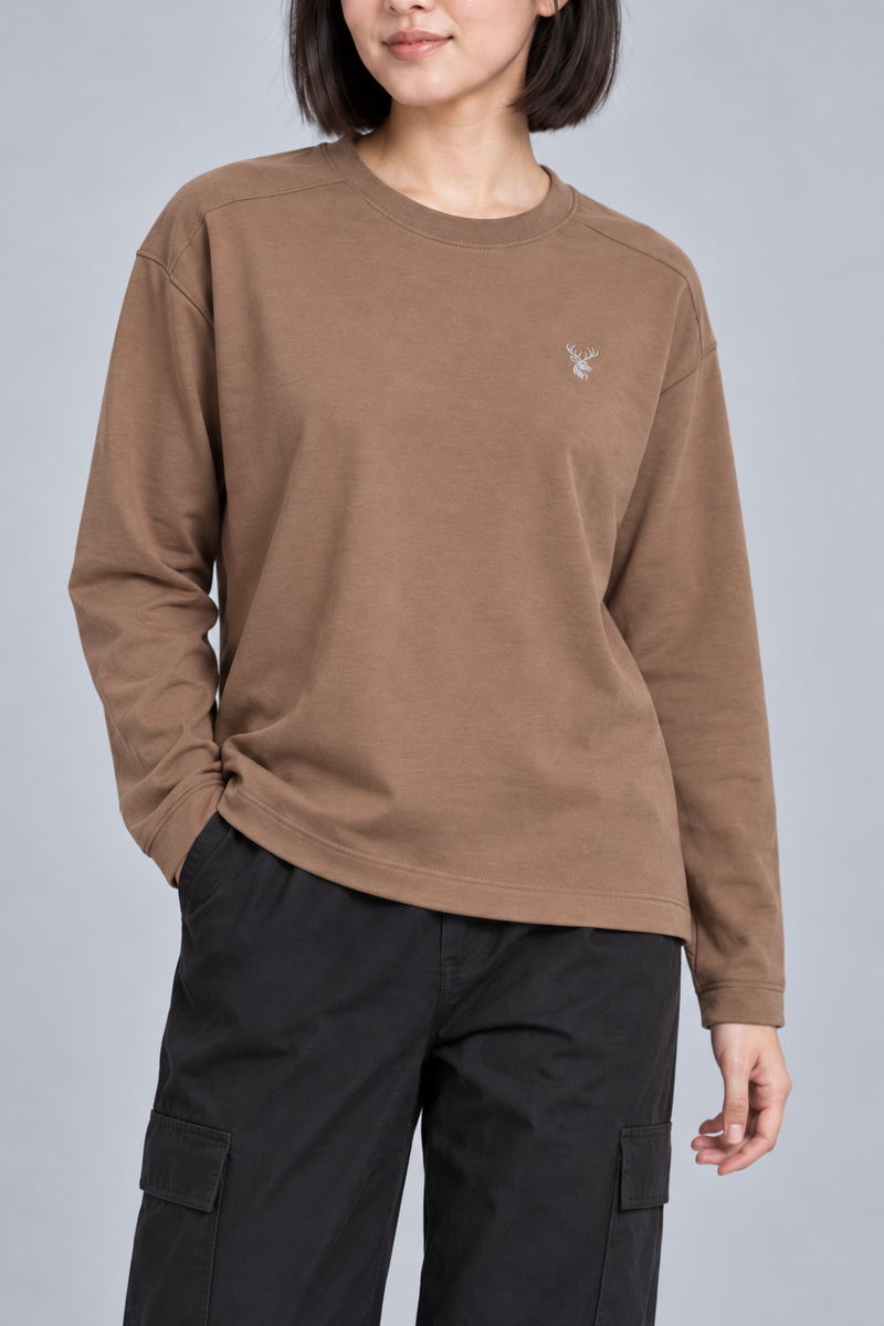 CITY SIGNAL Women's Crossline Long Tee — Clay, View 5