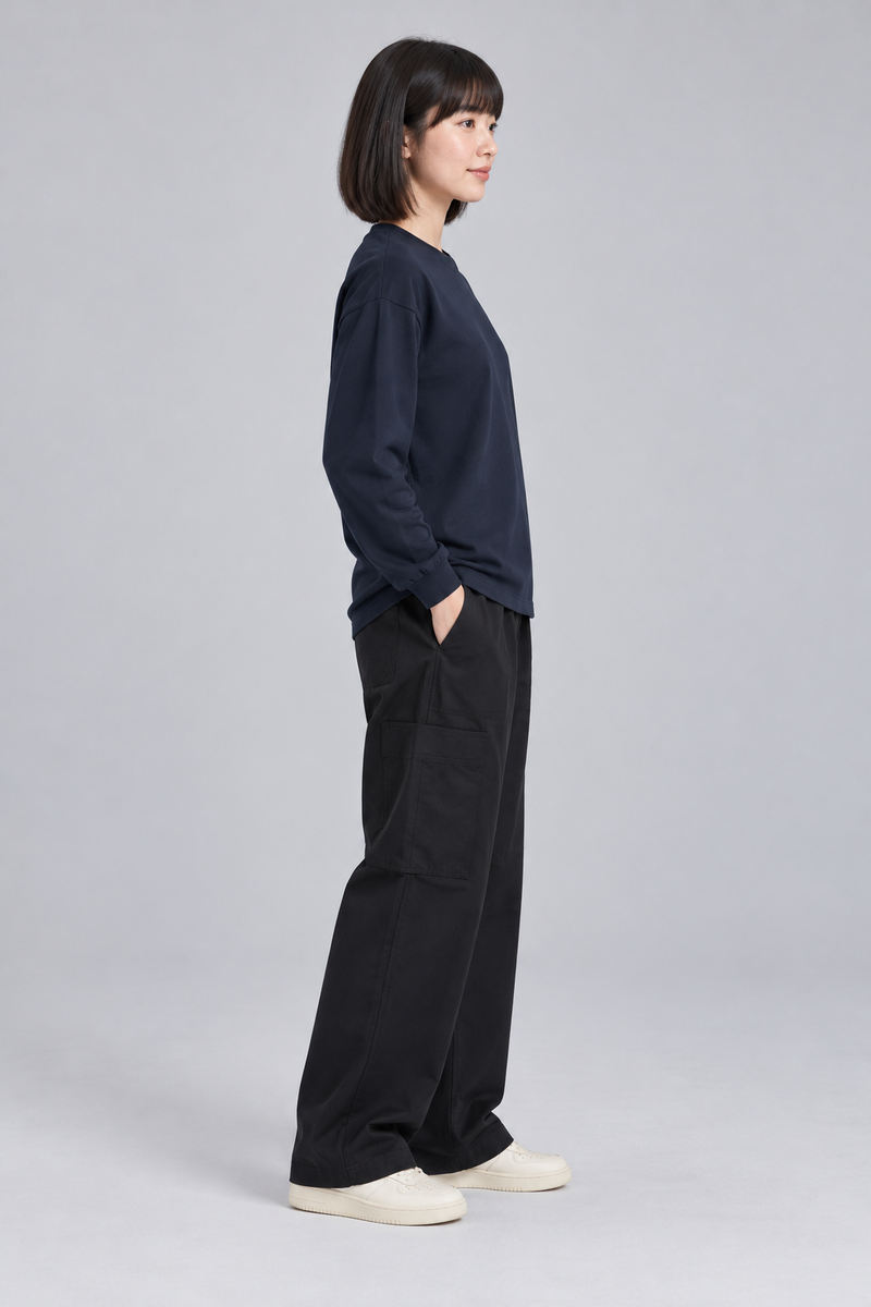CITY SIGNAL Women's Crossline Long Tee — Ink Navy, View 4