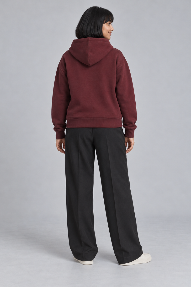 CITY SIGNAL Women's Signal Short Hoodie — Oxblood, View 2