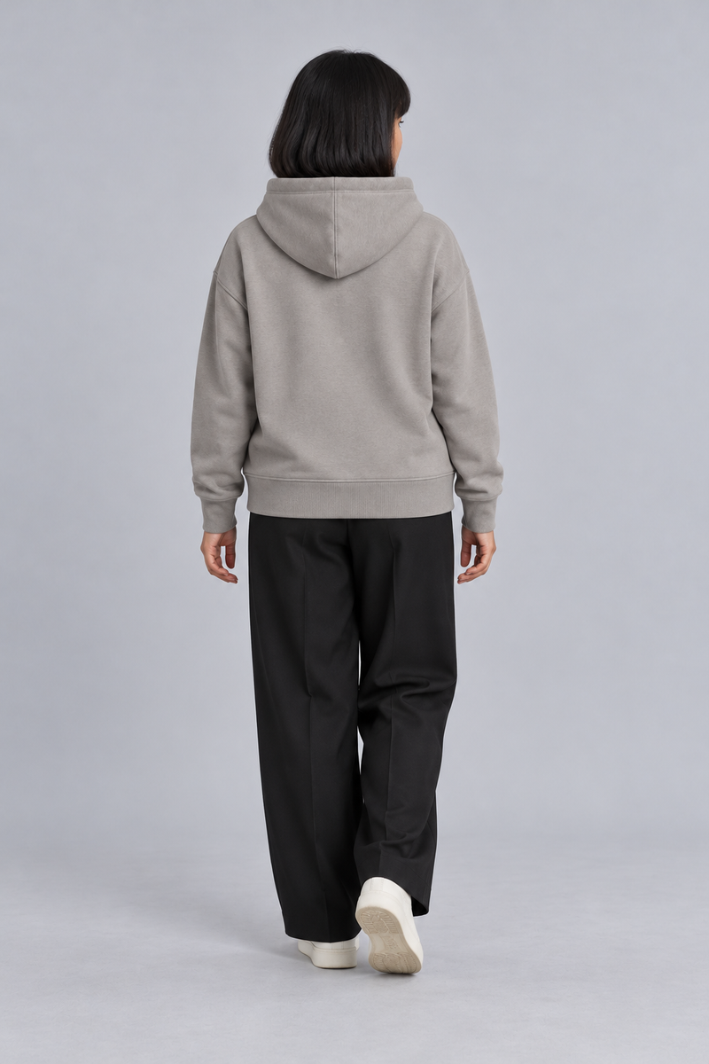 CITY SIGNAL Women's Signal Short Hoodie — Warm Grey, View 2