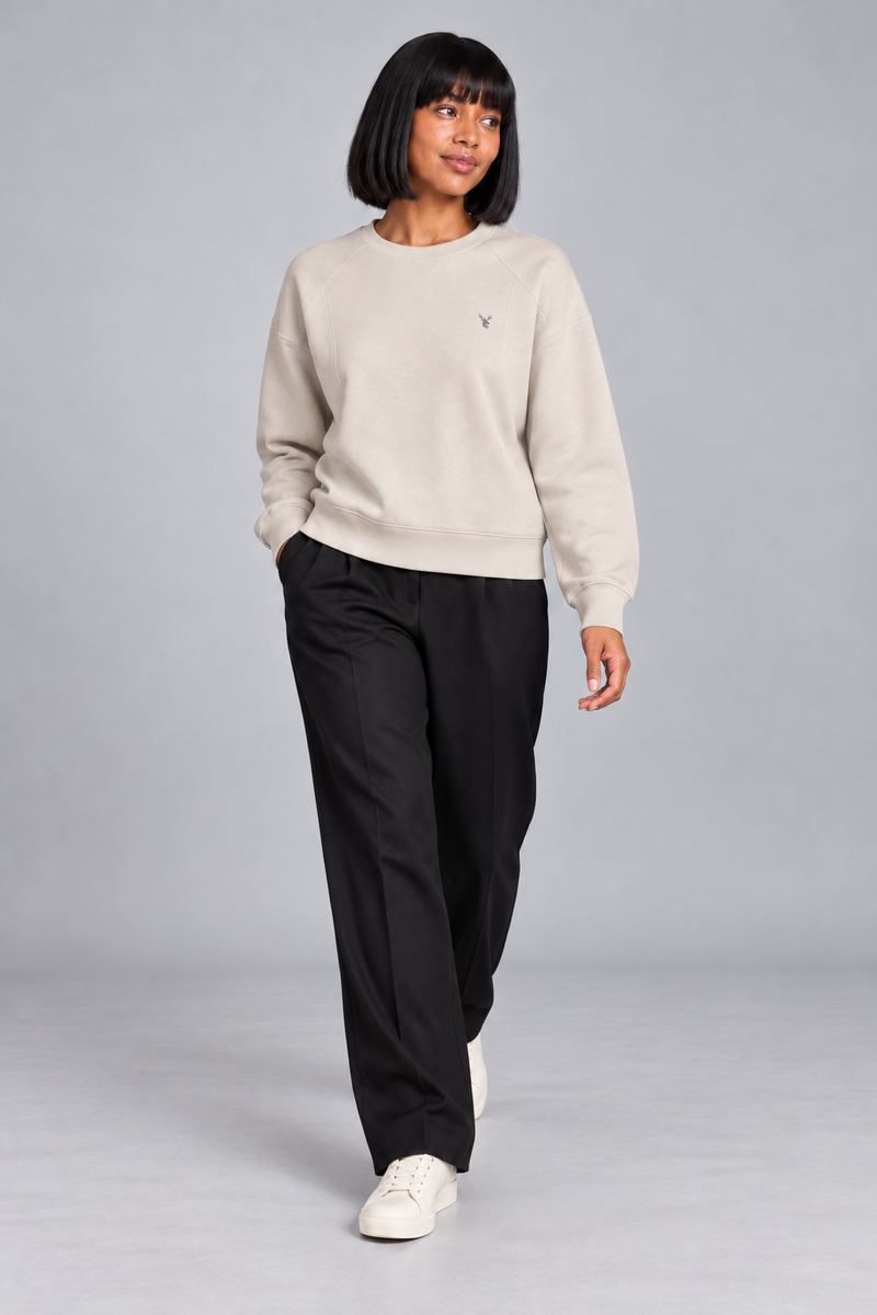 CITY SIGNAL Women's Axis Panel Sweat — Bone, View 3
