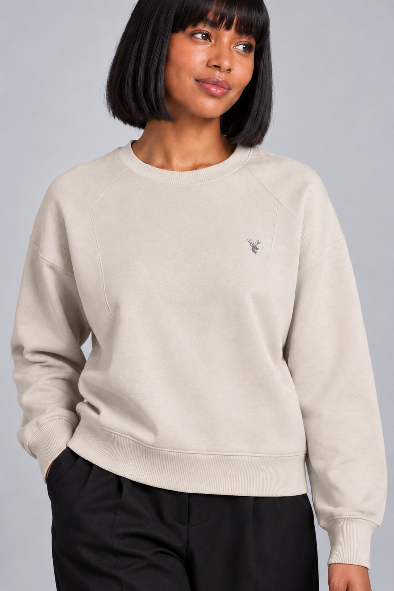 CITY SIGNAL Women's Axis Panel Sweat — Bone, View 5