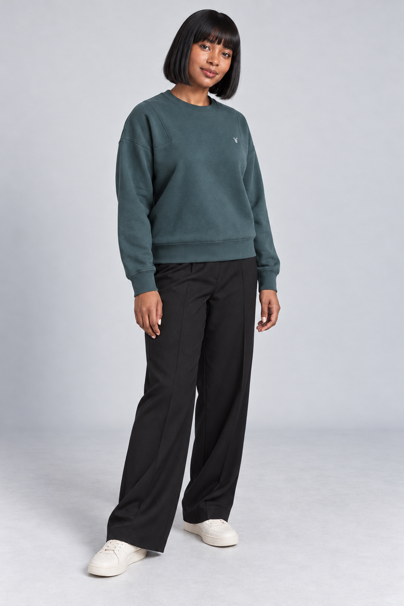 CITY SIGNAL Women's Axis Panel Sweat — Muted Petrol, View 3