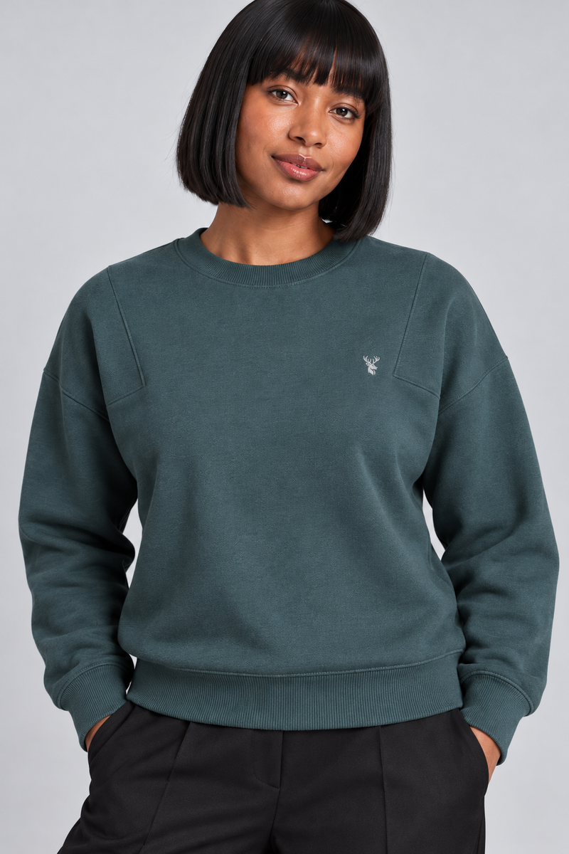 CITY SIGNAL Women's Axis Panel Sweat — Muted Petrol, View 5