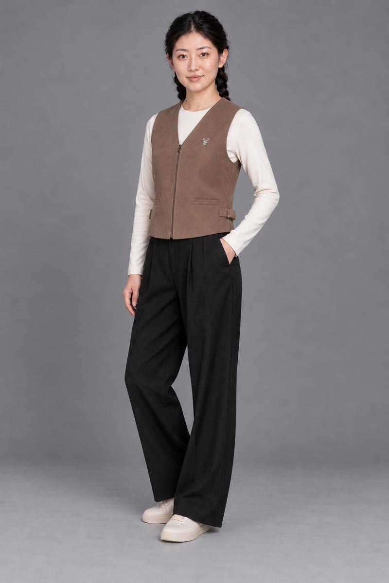 CITY SIGNAL Women's Platform Short Vest — Clay, View 3