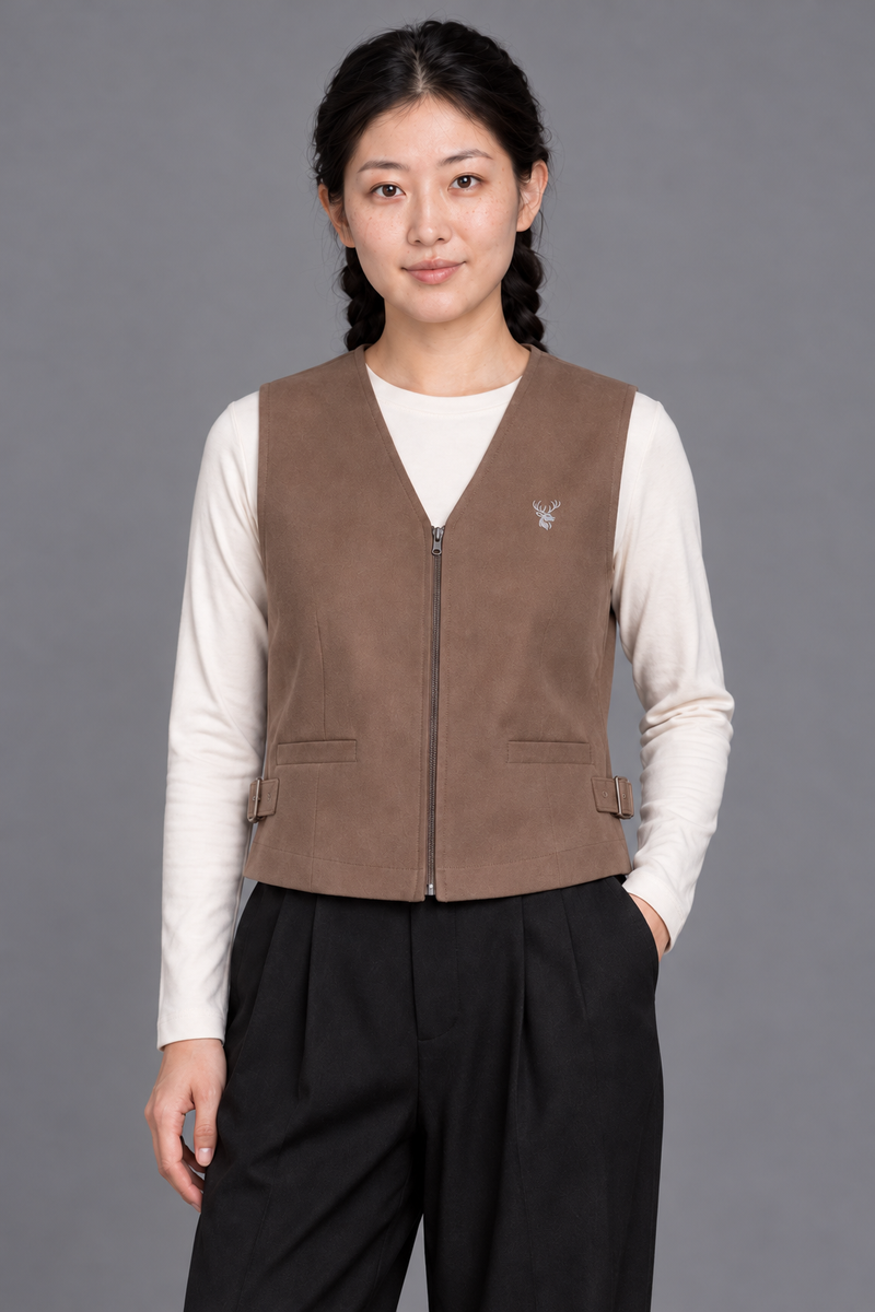 CITY SIGNAL Women's Platform Short Vest — Clay, View 5