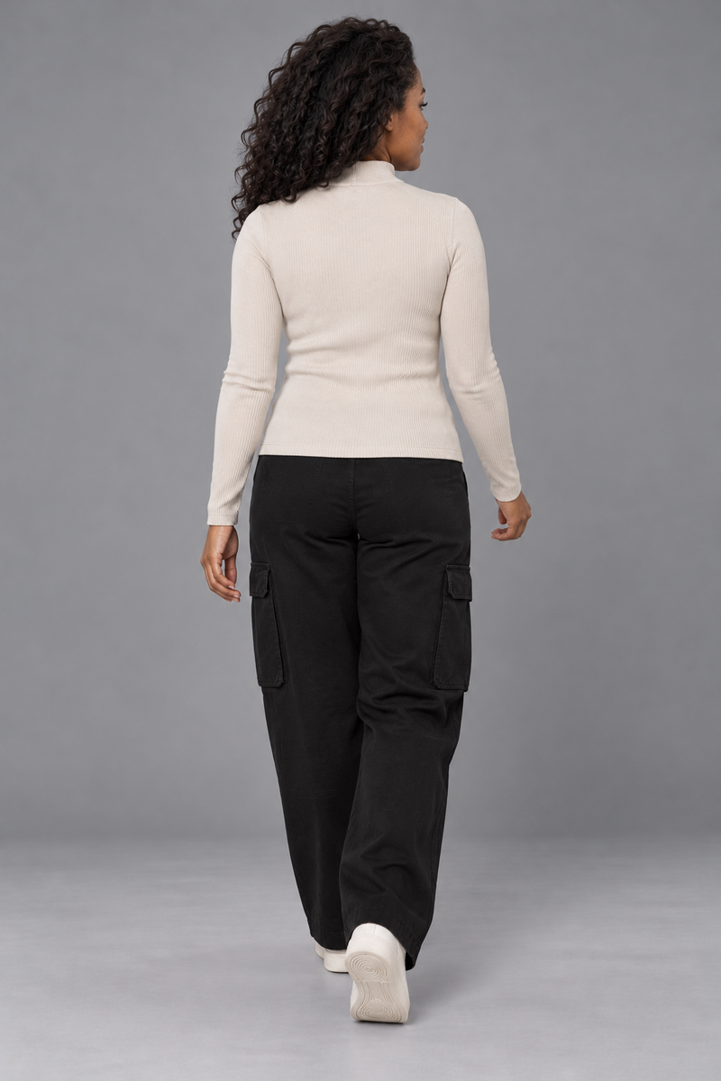 CITY SIGNAL Women's Signal Rib Zip Top — Bone, View 2