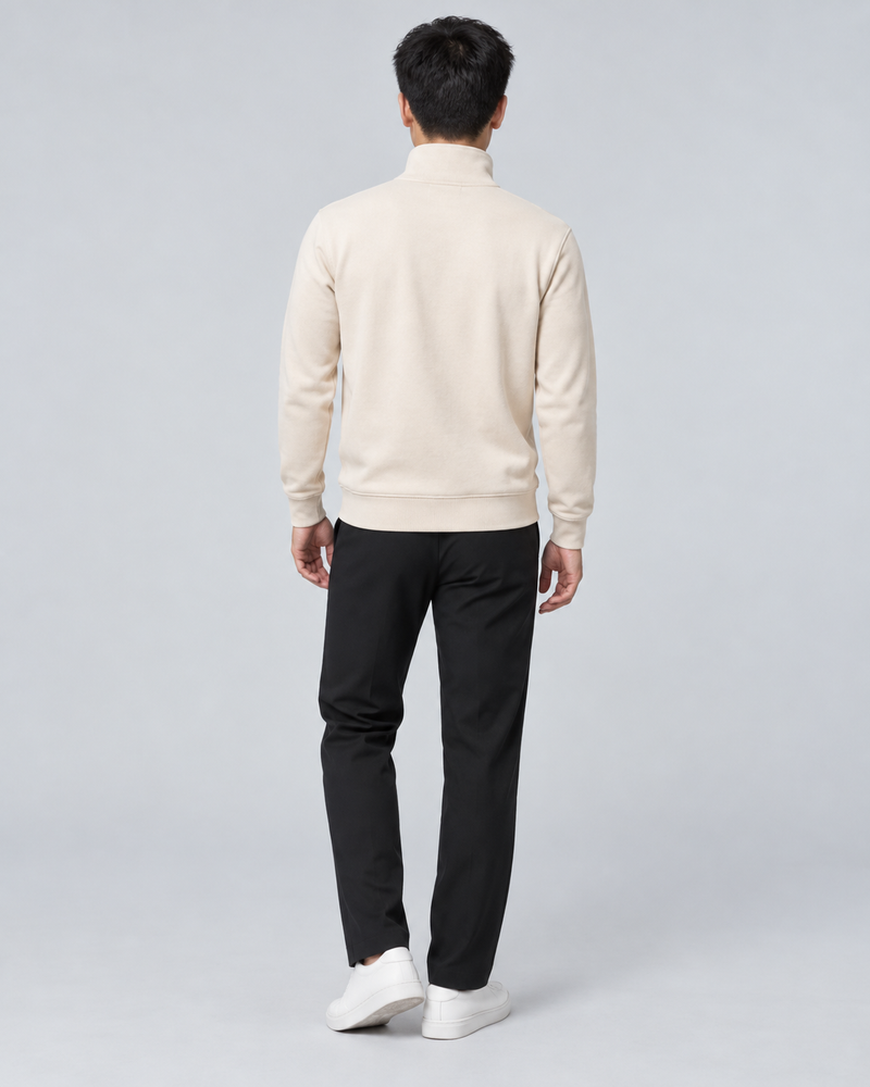 Gold Edition Men's Regent Quarter-Zip — Cream, Back view