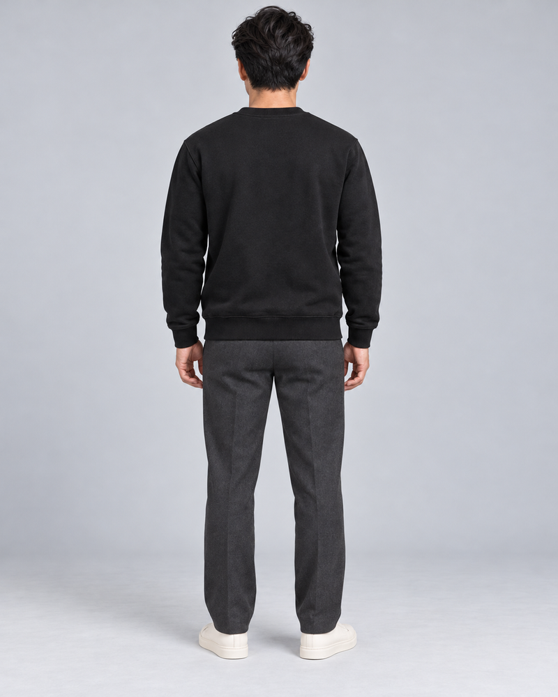 Gold Edition Men's Atelier Architectural Crewneck — Black, Back view