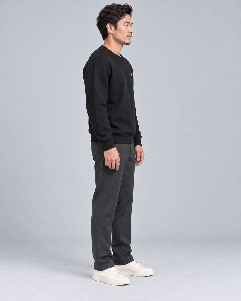 Gold Edition Men's Atelier Architectural Crewneck — Black, Side view