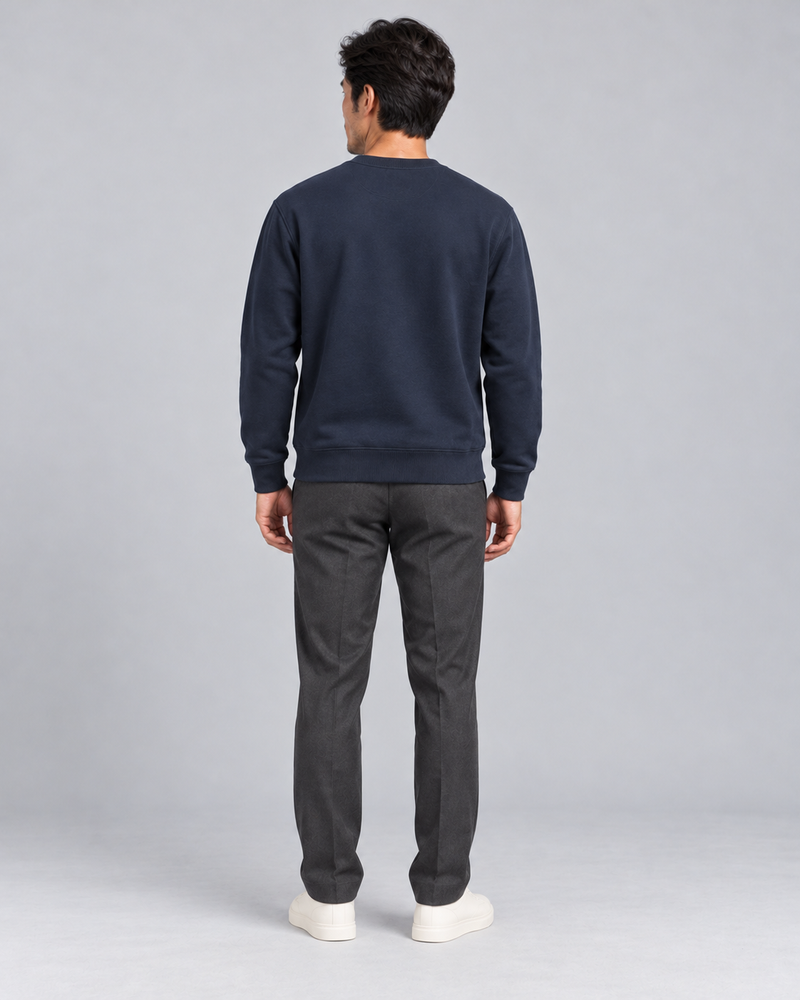 Gold Edition Men's Atelier Architectural Crewneck — Midnight Navy, Back view