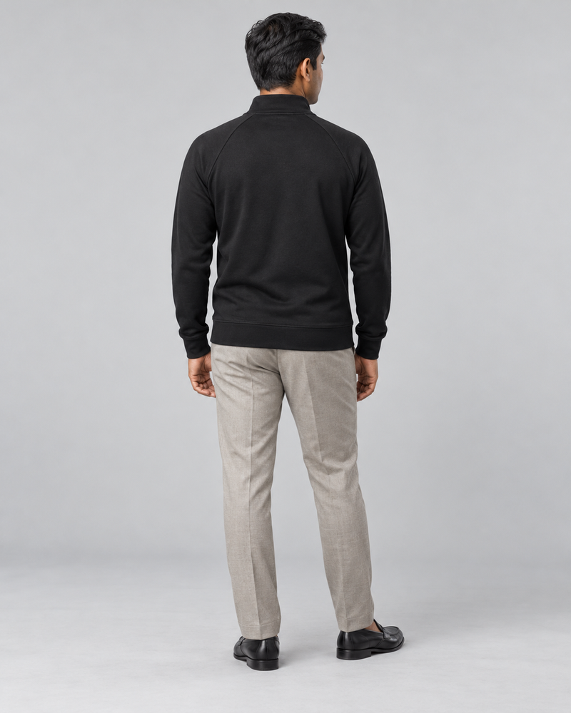 Gold Edition Men's Nocturne Raglan Half-Zip — Black, Back view