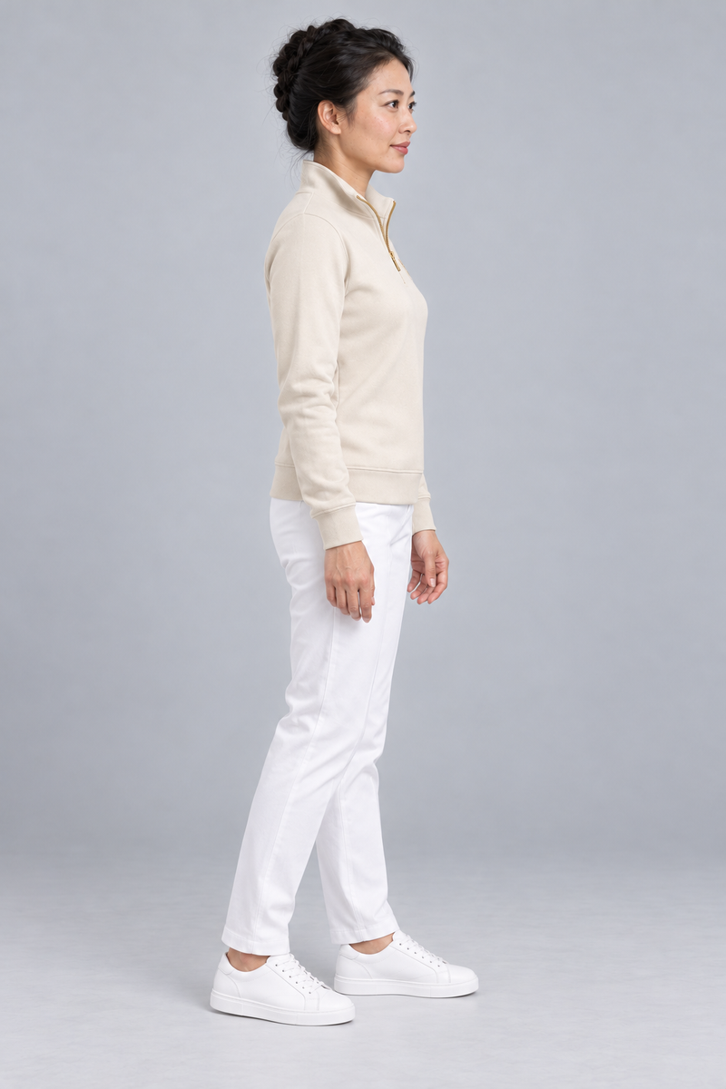 Gold Edition Women's Sovereign Quarter-Zip — Cream, Side view