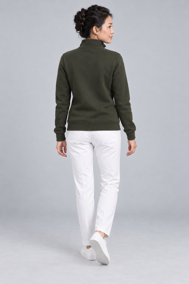 Gold Edition Women's Sovereign Quarter-Zip — Dark Olive, Back view