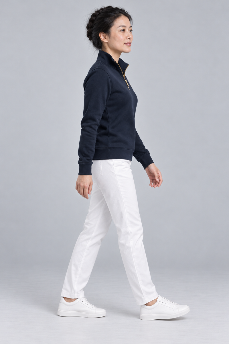 Gold Edition Women's Sovereign Quarter-Zip — Midnight Navy, Side view