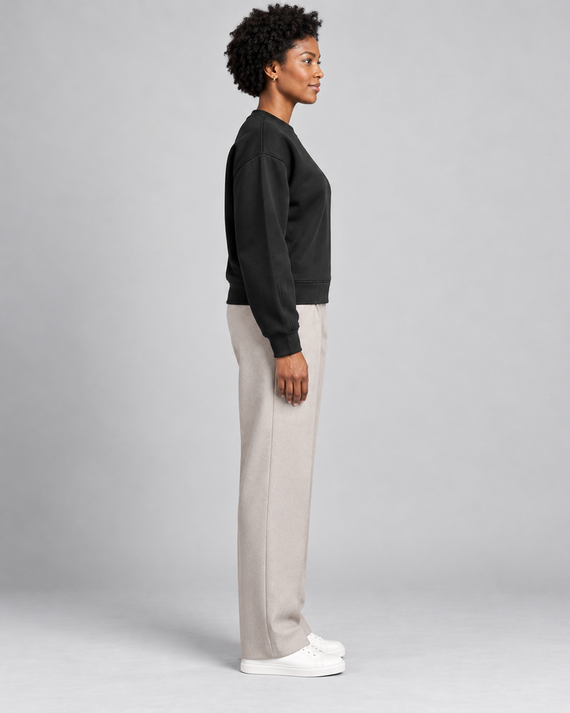 Gold Edition Women's Muse Architectural Crewneck — Black, Side view