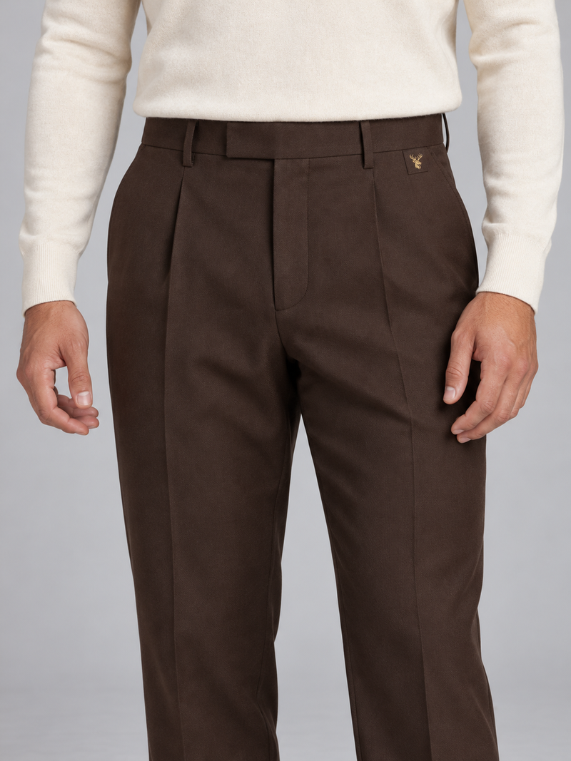 STILL Men's Line One Pleated Trouser — Espresso, View 5