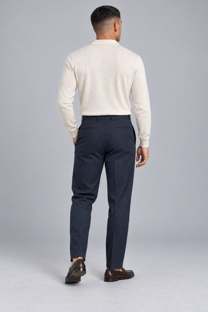 STILL Men's Line One Pleated Trouser — Ink Navy, View 2