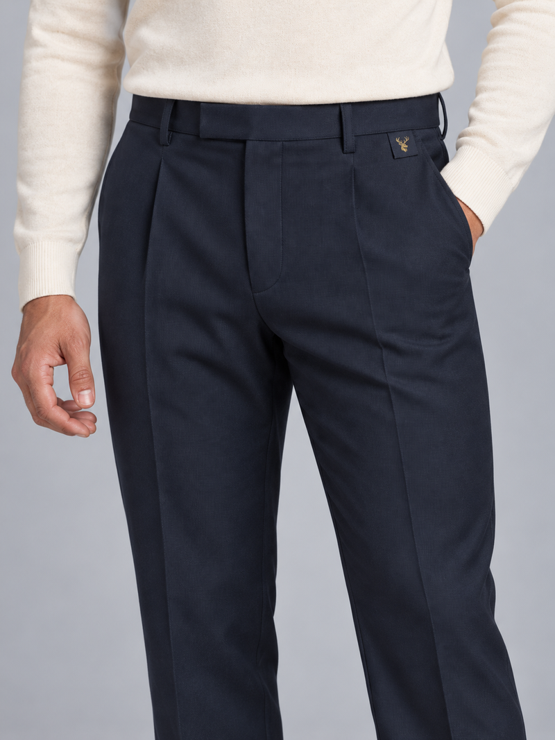 STILL Men's Line One Pleated Trouser — Ink Navy, View 5