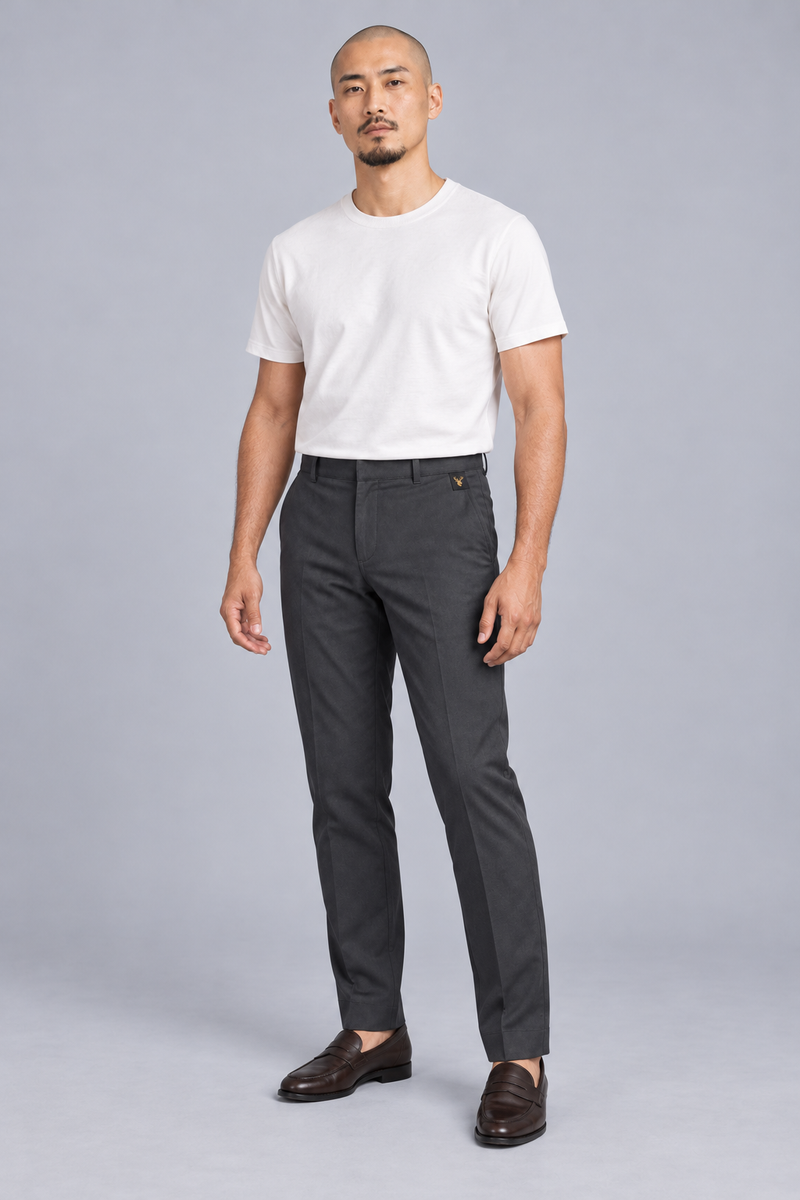 STILL Men's Evening Straight Trouser — Charcoal, View 3