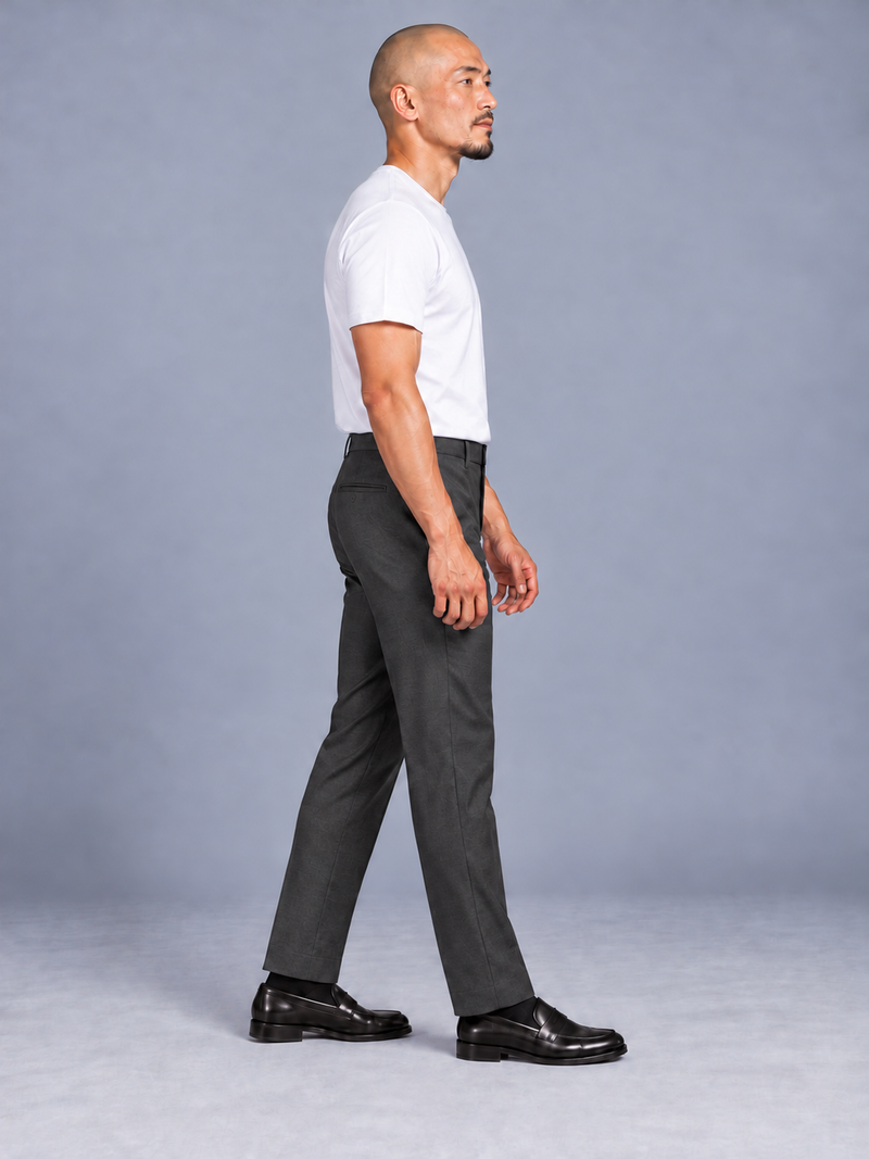 STILL Men's Evening Straight Trouser — Charcoal, View 4