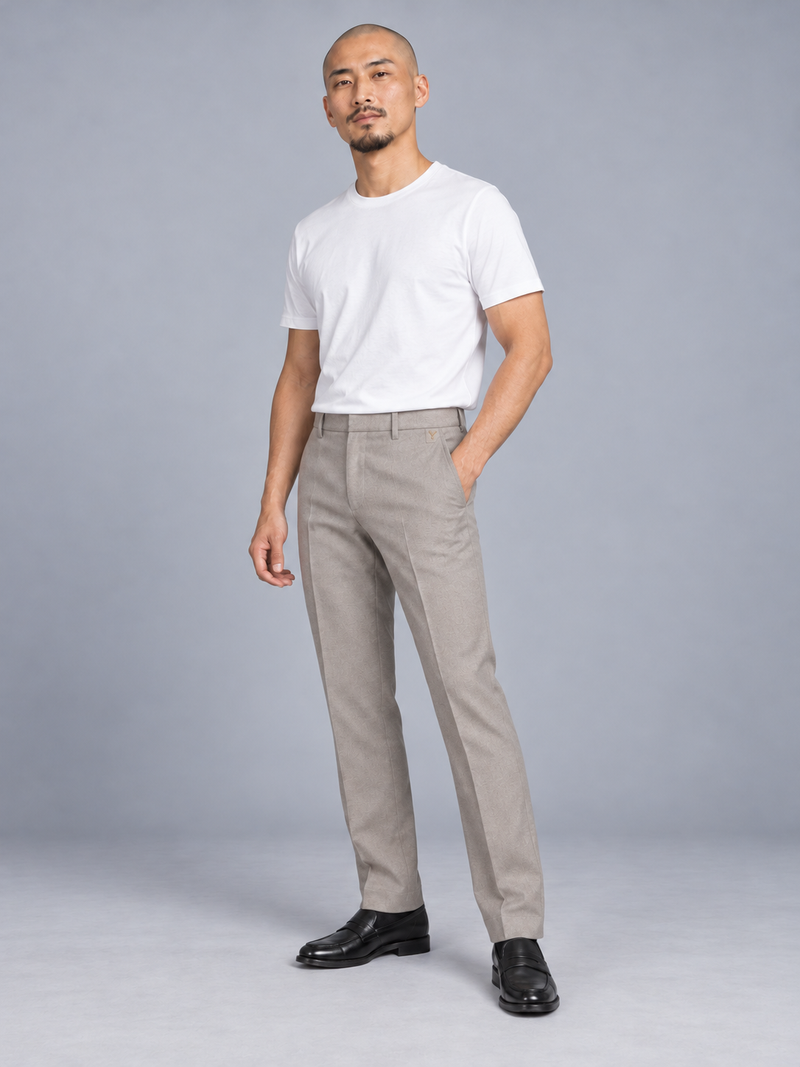 STILL Men's Evening Straight Trouser — Warm Grey, View 3