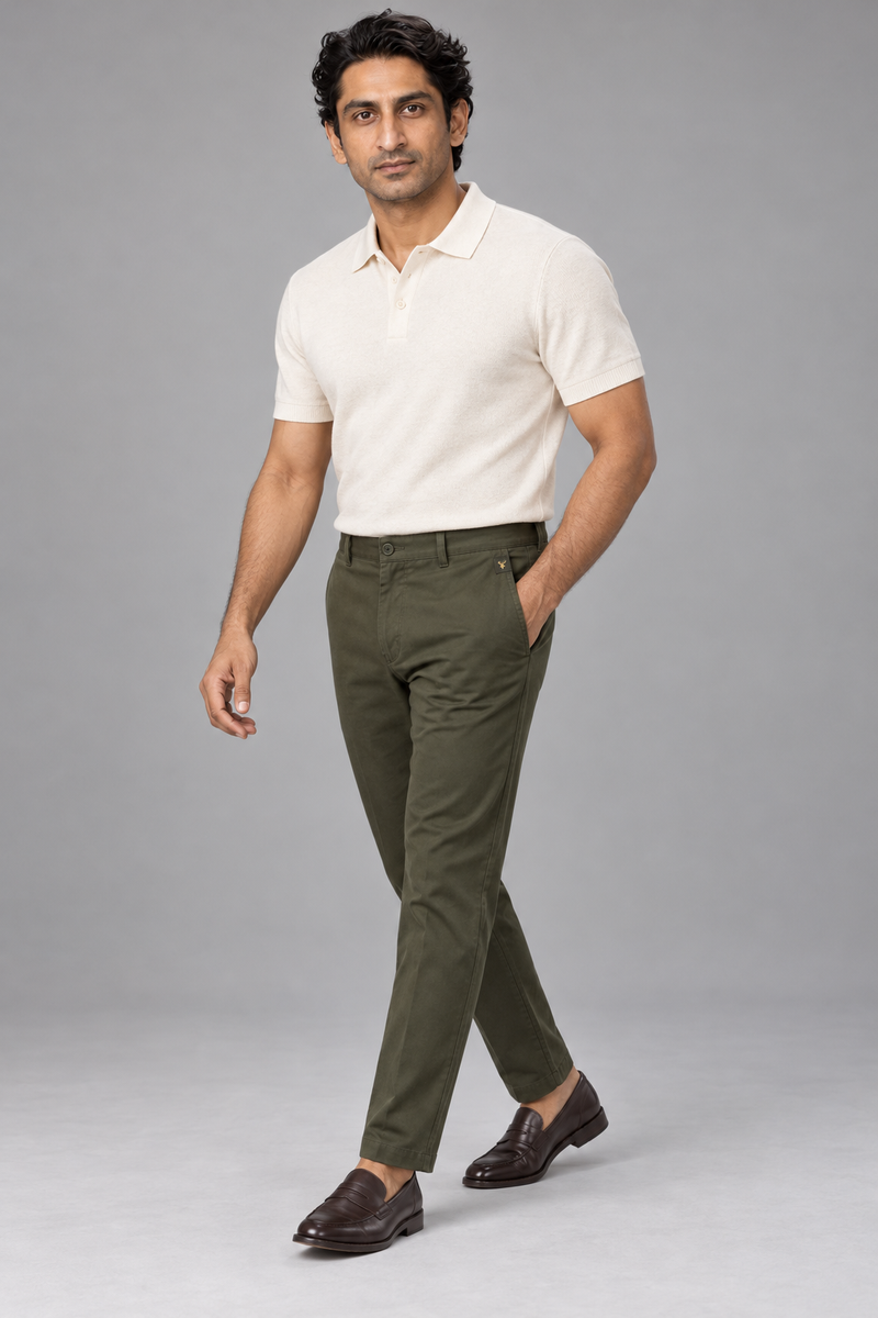 STILL Men's Quiet Taper Chino — Dark Olive, View 3