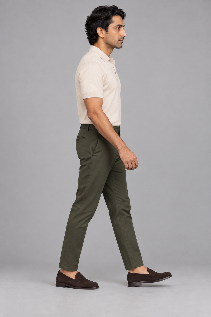 STILL Men's Quiet Taper Chino — Dark Olive, View 4