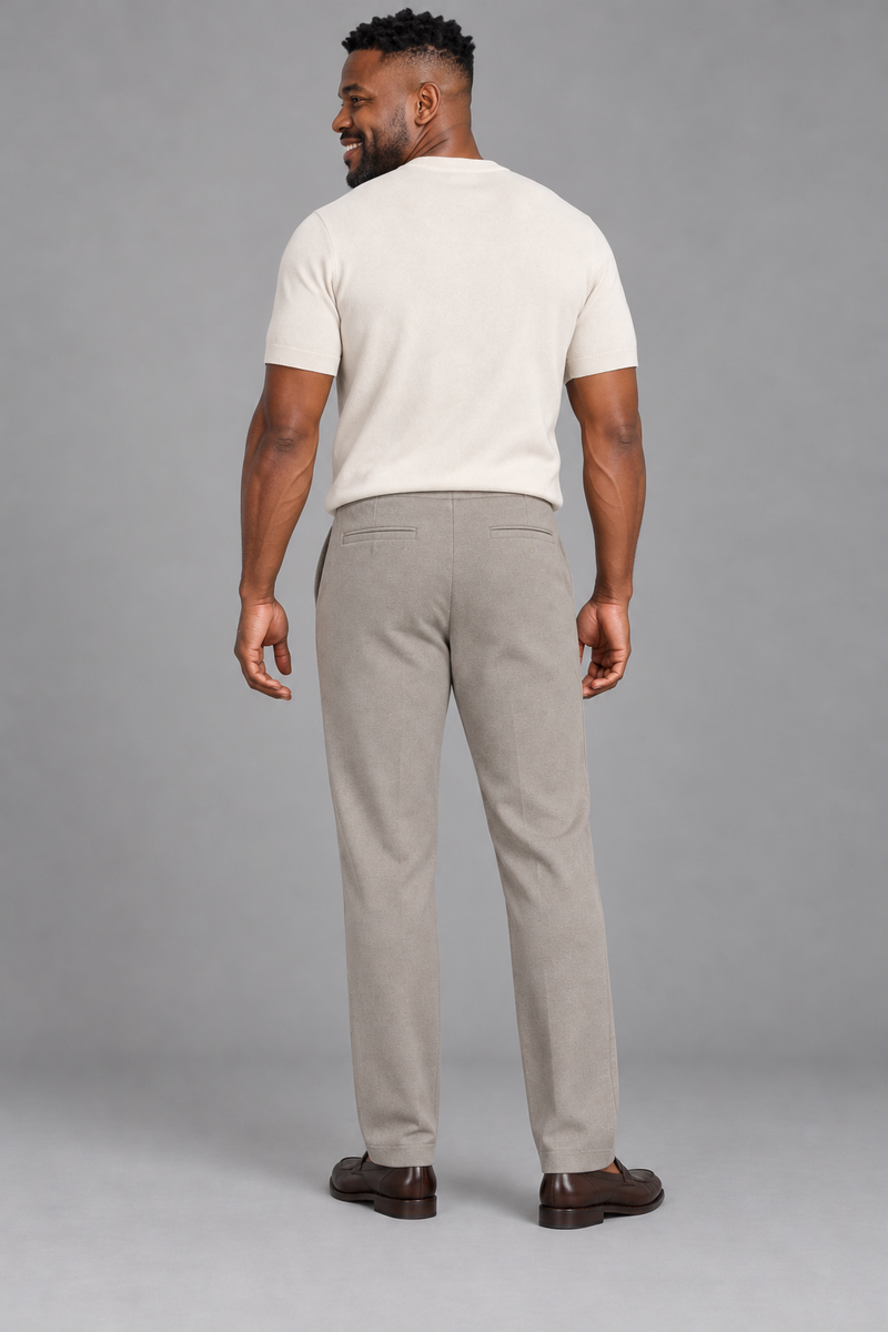 STILL Men's Soft Transit Knit Trouser — Warm Grey, View 2