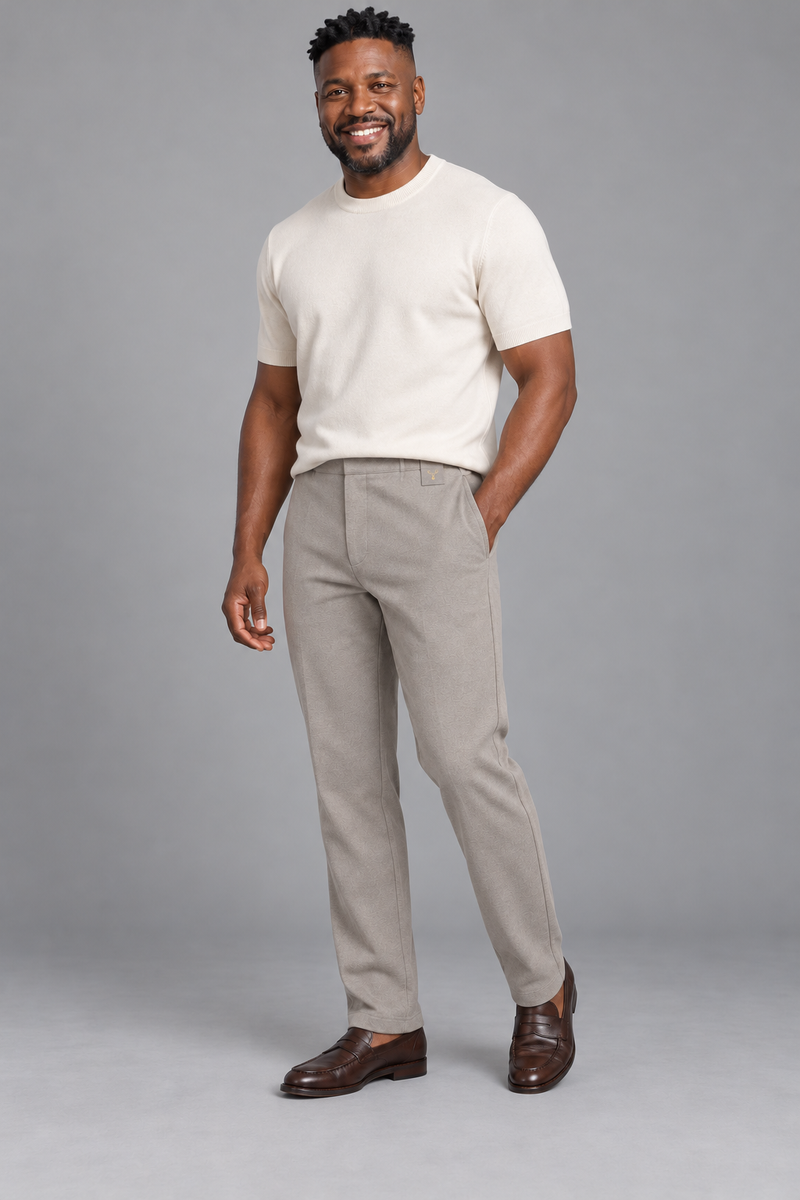 STILL Men's Soft Transit Knit Trouser — Warm Grey, View 3